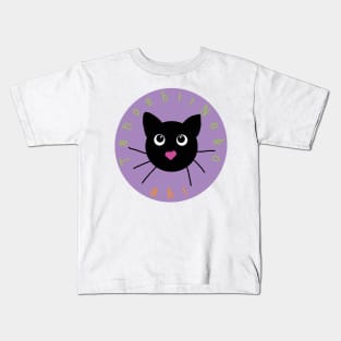 TanoshiiNeko logo with my black cat Kids T-Shirt